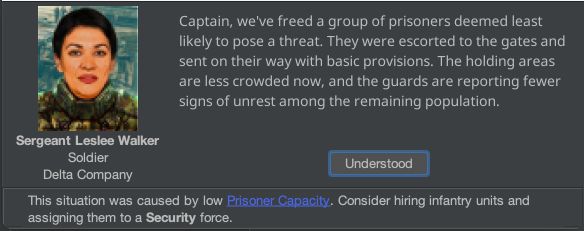 Prisoner Capacity Interface