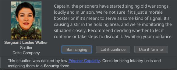 Prisoner Capacity Interface