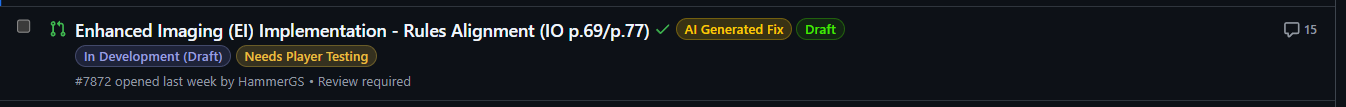 Sample Pull Request showing AI label